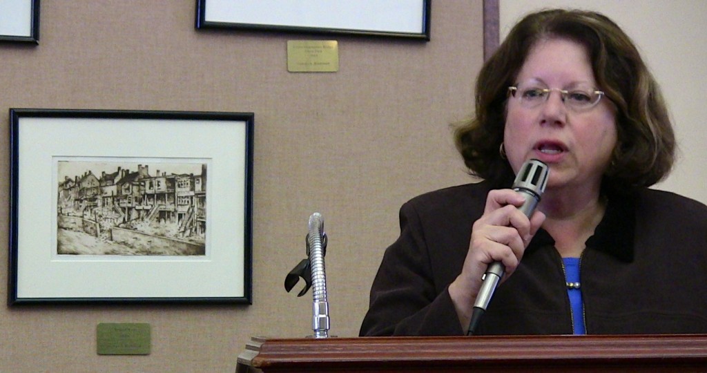 Sen. Linda Greenstein talked about the state budget
