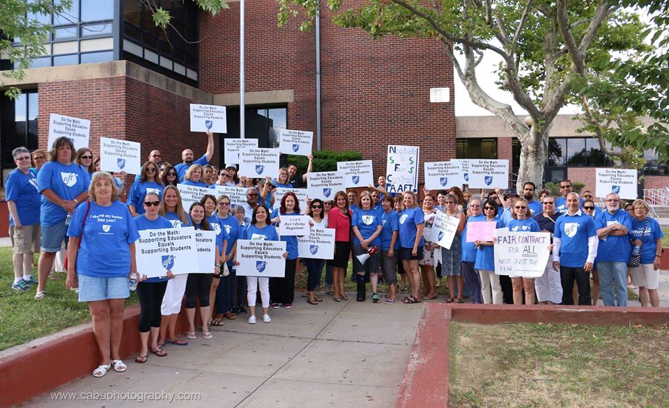 Perth Amboy Federation-AFT members rally before Board of Education meeting