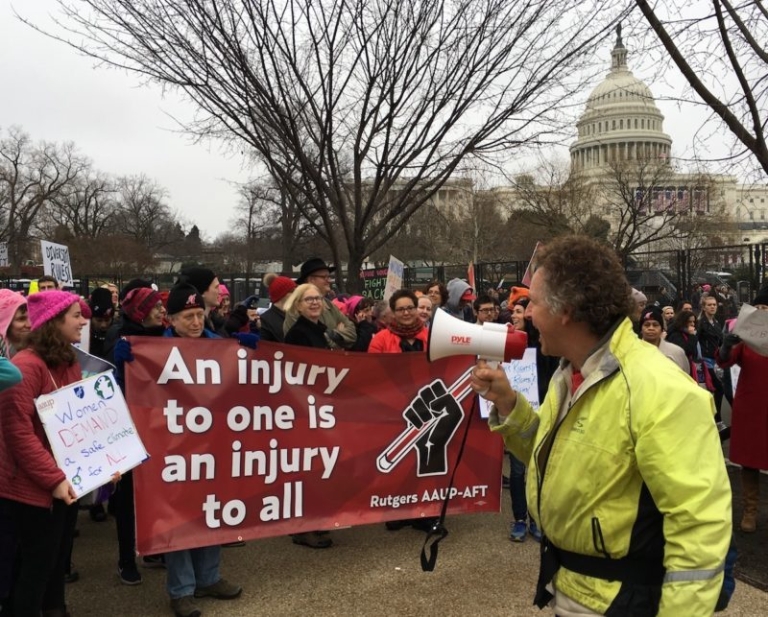 Photos: Rutgers AAUP-AFT Brought Seven Buses to the Women’s March on Washington, DC