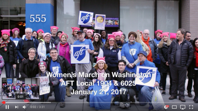 Montclair State University AFT at womens' march