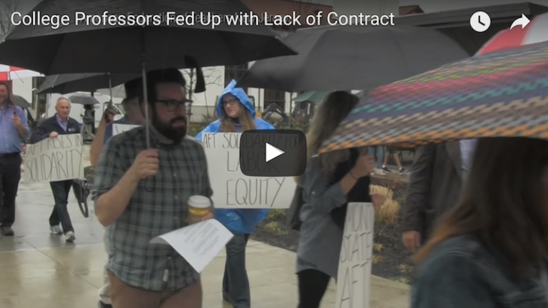 College Professors Fed Up with Lack of Contract