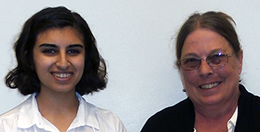 Zahra Bukhari (left) with Kay Schechter (right) 