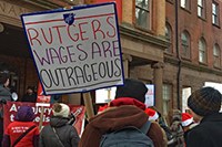 Protesting poor wages for Rutgers faculty and the slow pace of contract negotiations