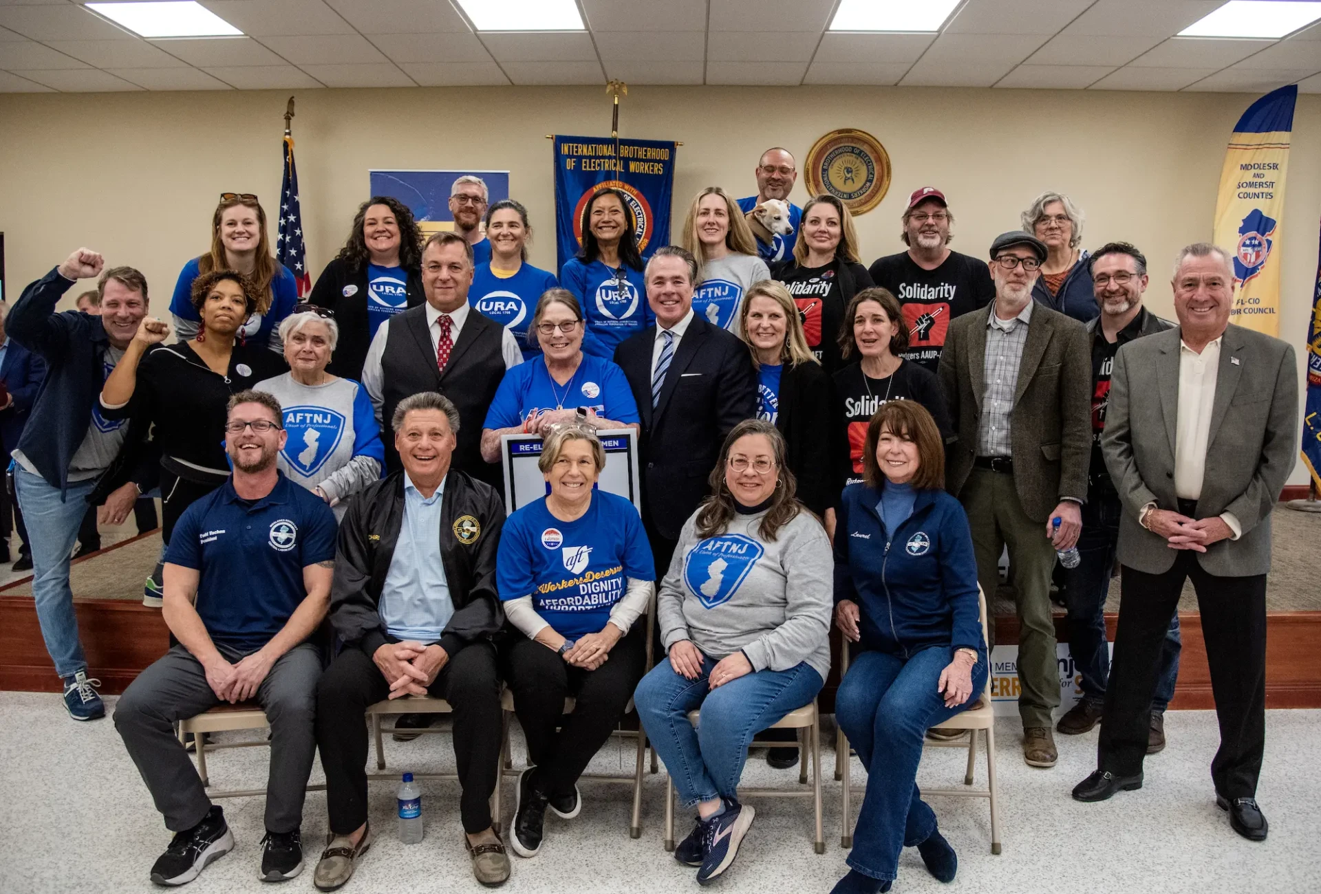 AFTNJ members at IBEW 456 on Election Day 2025 copy